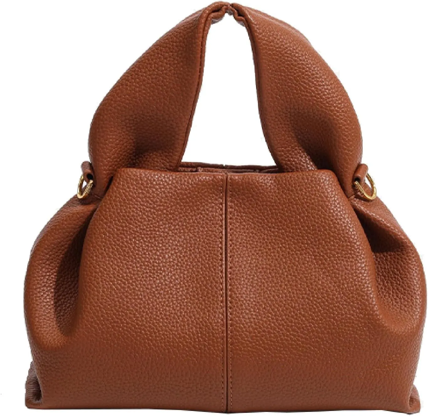 APLUSH Retro Crossbody Bag Cloud Pouch Bag with Removable Strap,Dumpling Clutch Purse Handbag Leather Tote Shoulder Bag,Camel