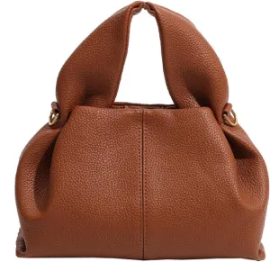 APLUSH Retro Crossbody Bag Cloud Pouch Bag with Removable Strap,Dumpling Clutch Purse Handbag Leather Tote Shoulder Bag,Camel