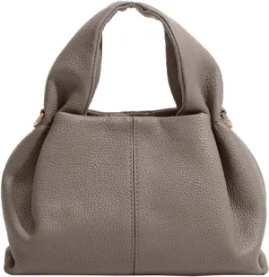 APLUSH Retro Crossbody Bag Cloud Pouch Bag with Removable Strap,Dumpling Clutch Purse Handbag Leather Tote Shoulder Bag,Gray