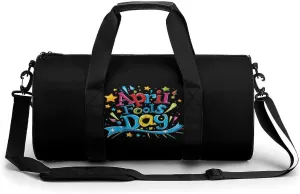 April Fool's Day Gym Bag for Men Women Cylindrical Gym Duffle Bags Travel Sports Carryon Gymbag 17.7in/9in/9in