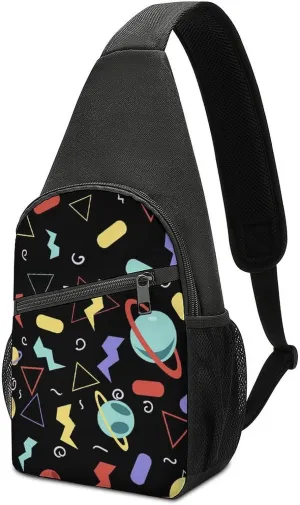 Arcade Carpet Crossbody Bags Chest Bag Sling Backpack Adjustable Shoulder Bag for Cycling Camping Hiking Sports Travel pattern38