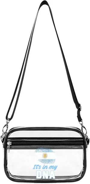 Argentina It's in My DNA Clear Stadium Crossbody Bag Small Shoulder Purse Adjustable Strap Handbag for Women Men