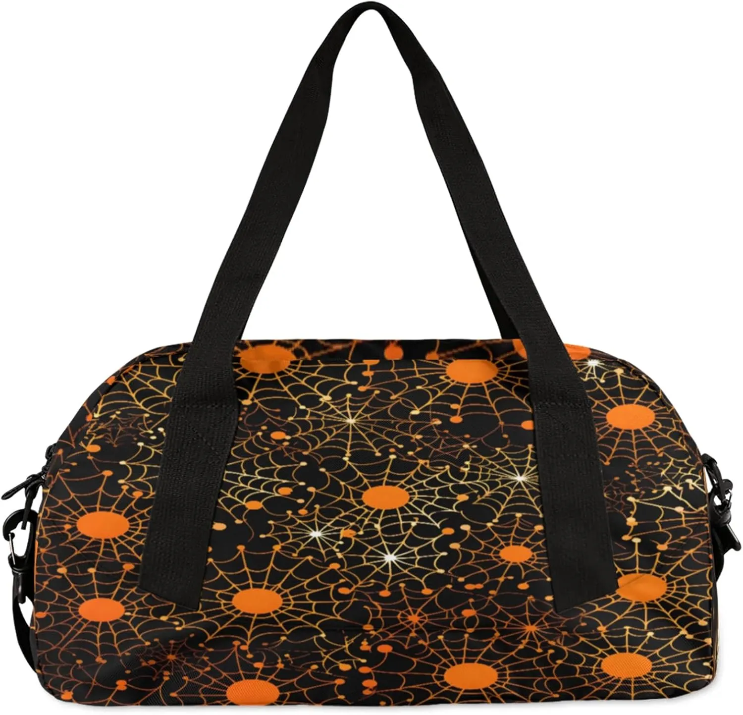 Art Abstract Spiders Web Kids Duffel Bag Lightweight Waterproof Sports Gym Bag with Front Zipper Pocket Foldable Weekender Overnight Bag for School Practice Gymnastic Ballet