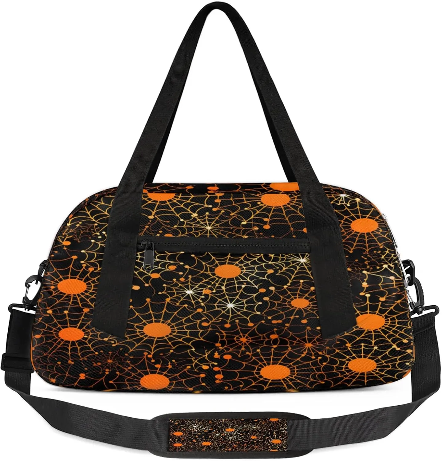 Art Abstract Spiders Web Kids Duffel Bag Lightweight Waterproof Sports Gym Bag with Front Zipper Pocket Foldable Weekender Overnight Bag for School Practice Gymnastic Ballet