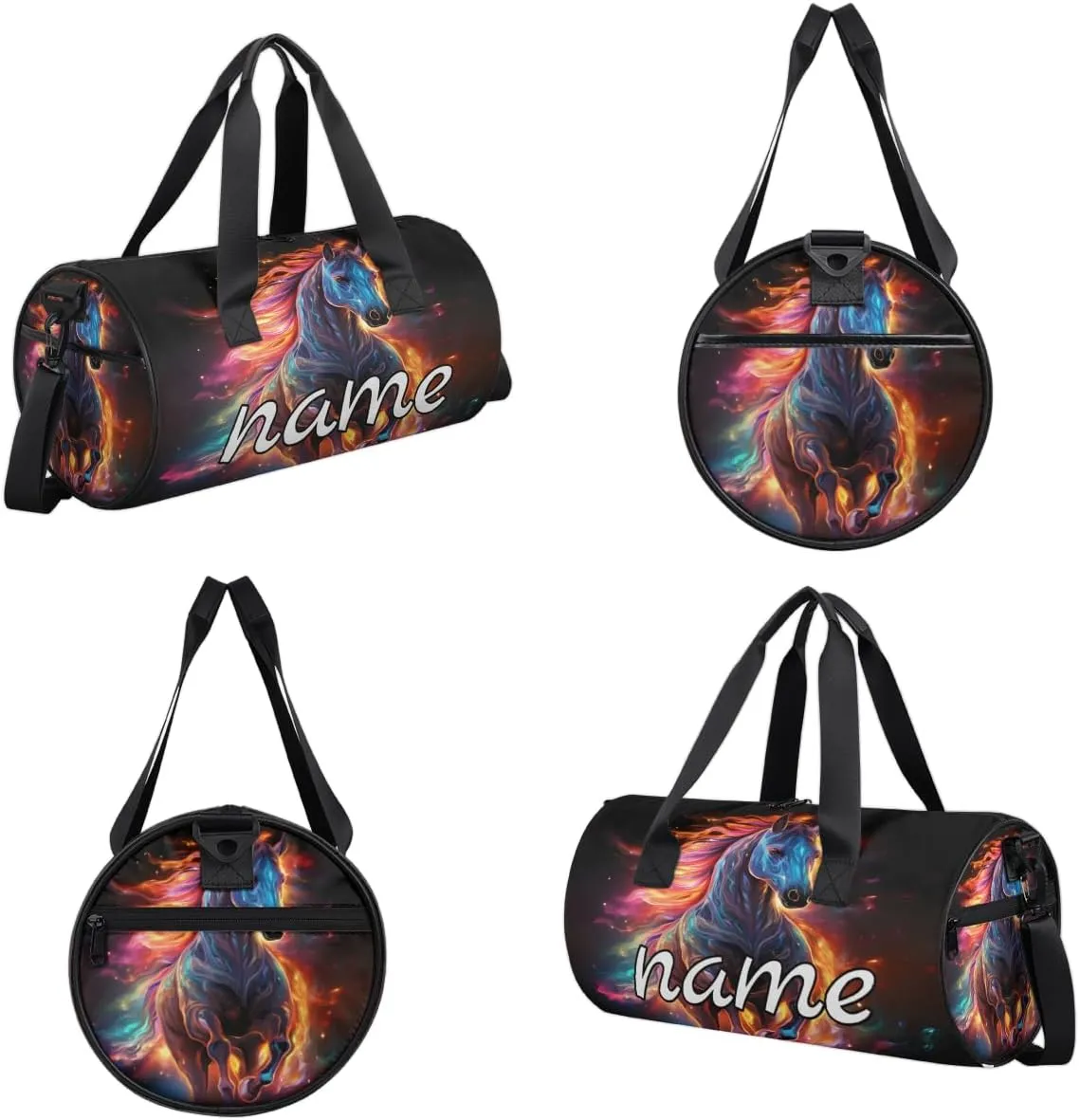 Art Horse Print Personalized Dance Bags, Art Horse Print Custom Sport Duffel Bag Travel Duffle Bag Overnight Weekender Bag