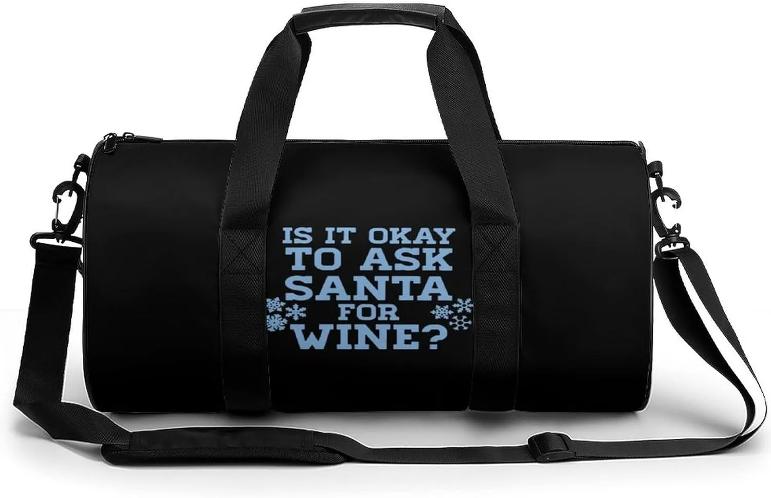Ask Santa For Wine Compact Gym Bag Travel Duffel Bags Lightweight Foldable Sports Tote Gymbag