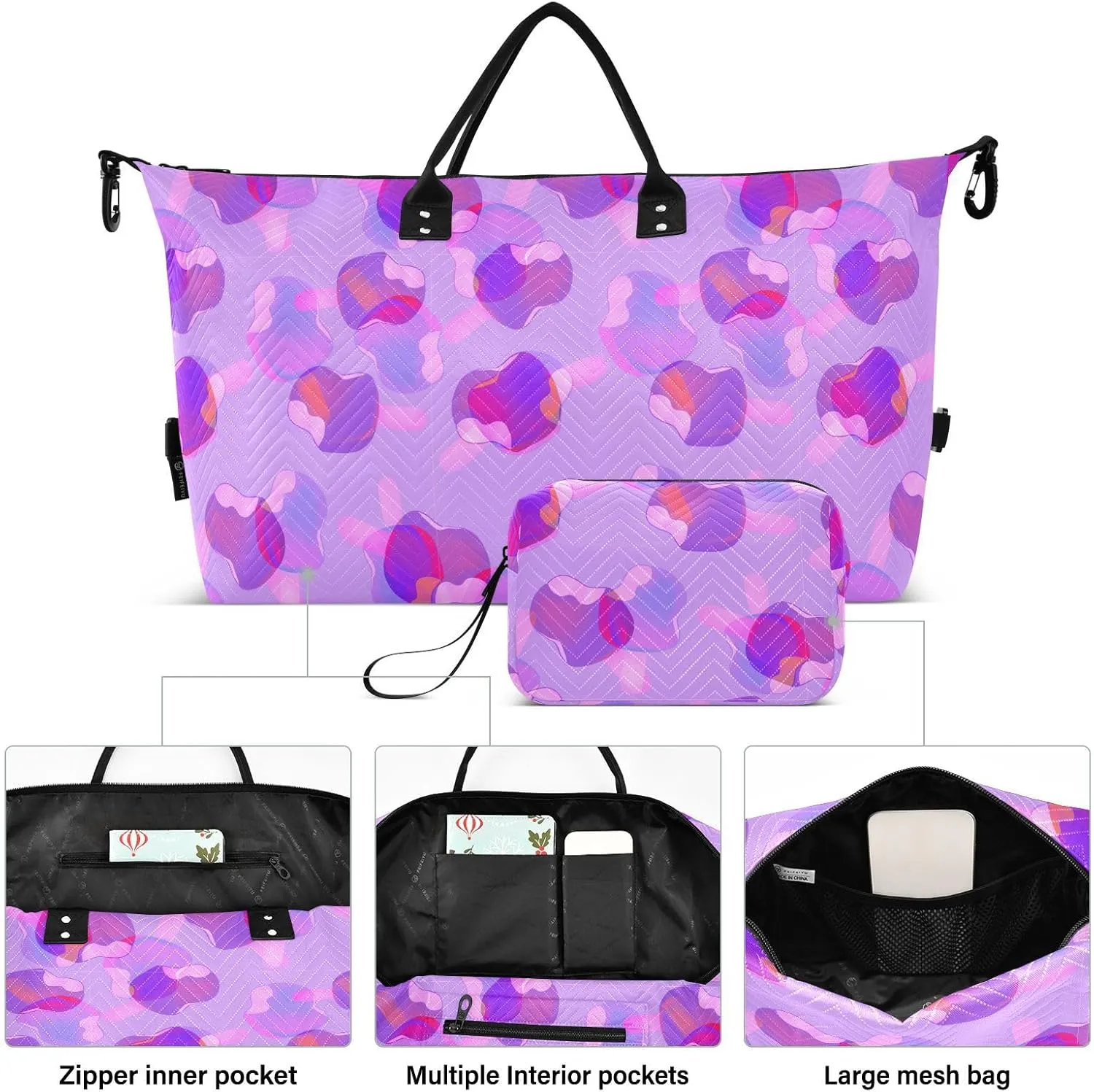 Aslsiy Travel Duffel Bags for Women Ice Cream in Chocolate Glaze Sports Duffel Bags Weekender Bags Gym Bag with Toiletry Bag Carry on Overnight Bag