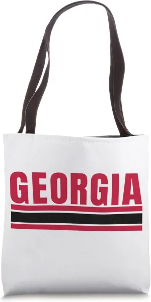Athens GA Red/Black Striped Lines Athens GA Modern Striped Tote Bag