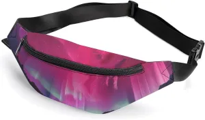 Aurora Pink-Romance Crossbody Fanny Pack Waist Packs Adjustable Shoulder Bags Sling Bag for Hiking Running Cycling