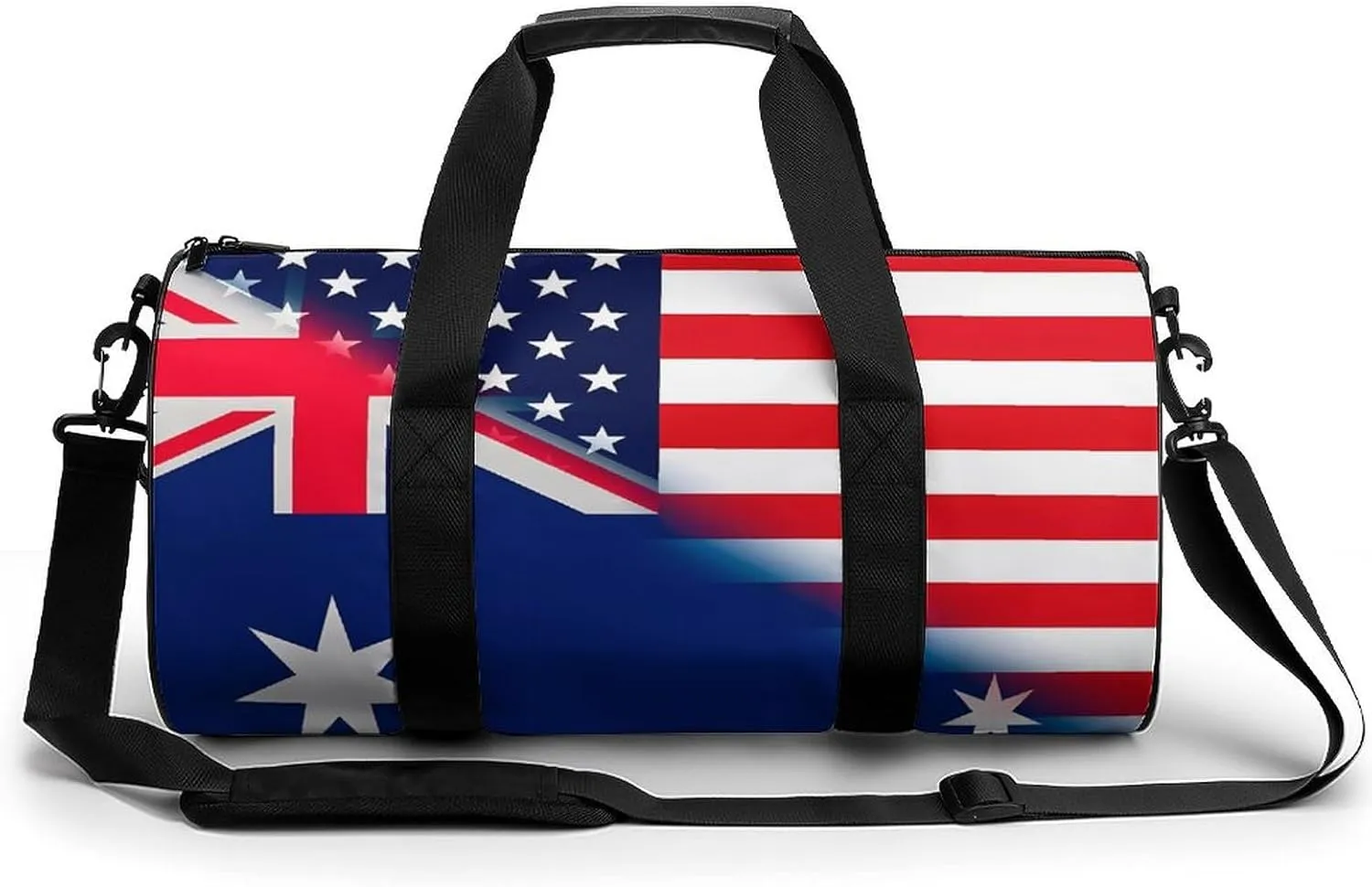 Australian U.S. Flag Printed Sports Gym Bag for Women Men Travel Duffel Bag Workout Weekender Bags