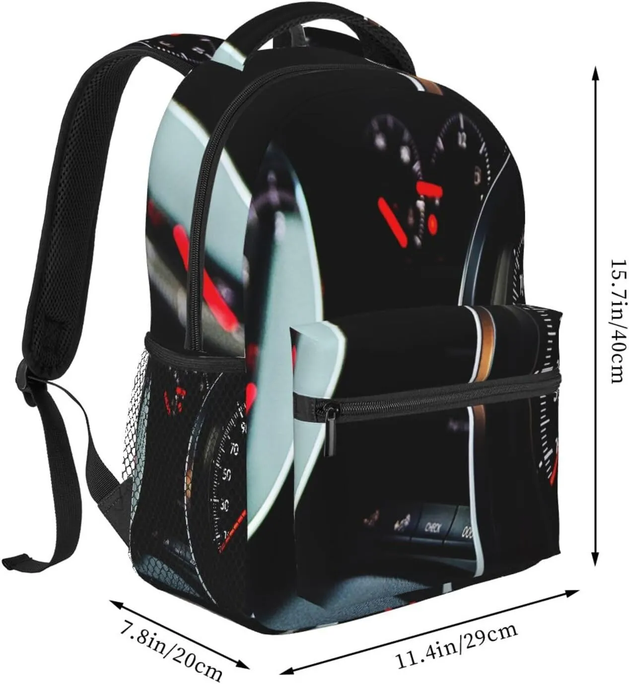 Automobile Dashboard Race Car Backpack for Men Women, Travel Laptop Backpack Computer Bag Daypack for Business Work Weekender