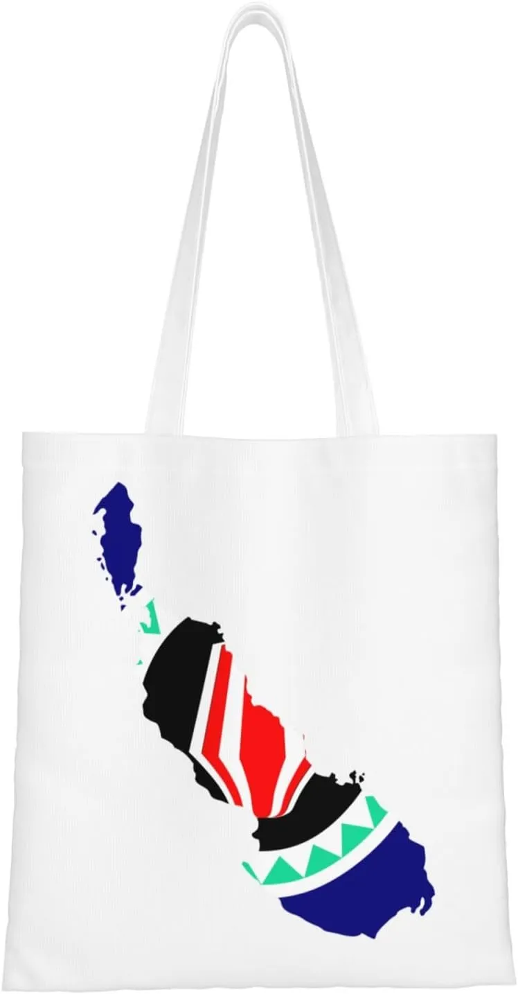 Autonomous Region Of Bougainville Terrain Map Tote Bag for Women Canvas Shopping Bags Reusable Large Capacity Casual Shoulder Handbags Grocery Bags DIY Gift Bags