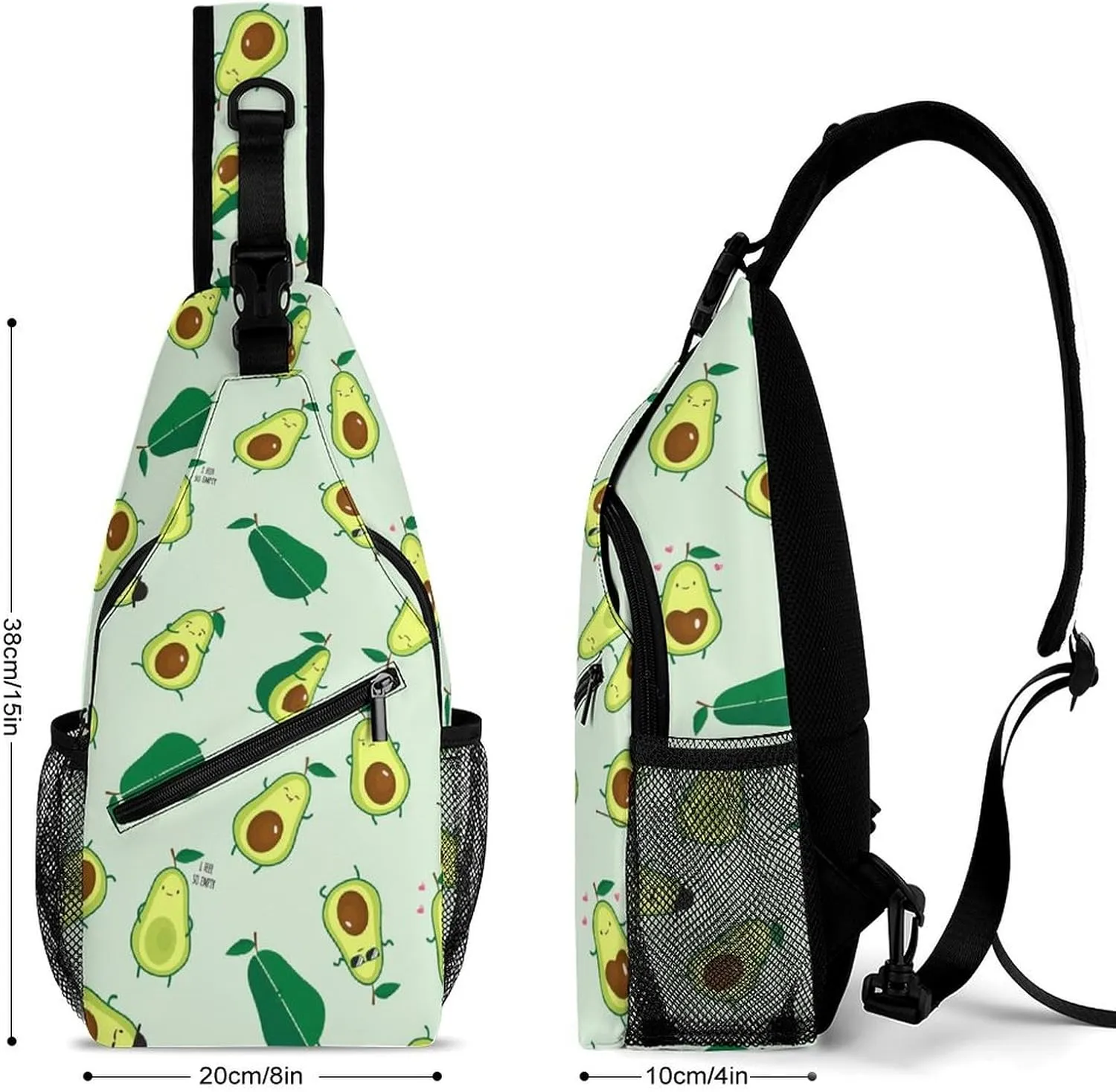 Avocado Fruit Sling Backpack Mans Woman Crossbody Backpack Chest Bag Cycling Daypack Travel Bag Small Cross Body Bags Leisure Backpacks