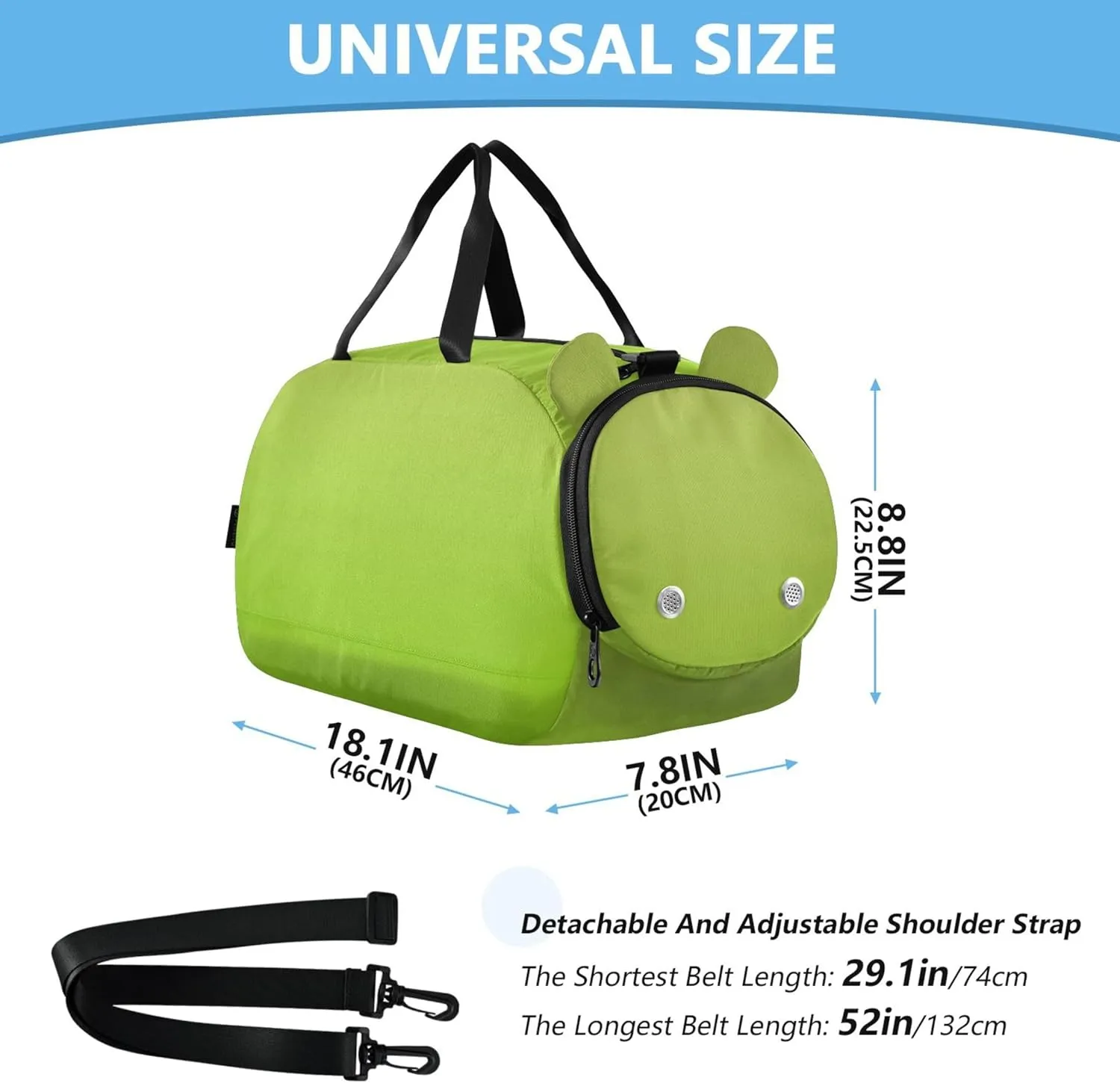 Avocado Green Fruit Gradient Carry on Duffel Bag for Boys Toddler Weekender Bags Girls Duffle Bags Travel Tote Shoe Compartment