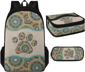 Aztc Style Backpack for Girls Boys Cute School Bookbag with Water Bottle Holders 17 Inch Backpack for Women College Student National Pattern Backpack for Women Travel