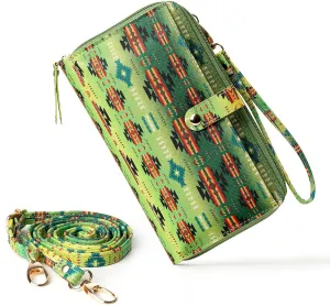 Aztec Print RFID-Blocking Crossbody Bag for Women - Multifunctional Wallet and Phone Purse