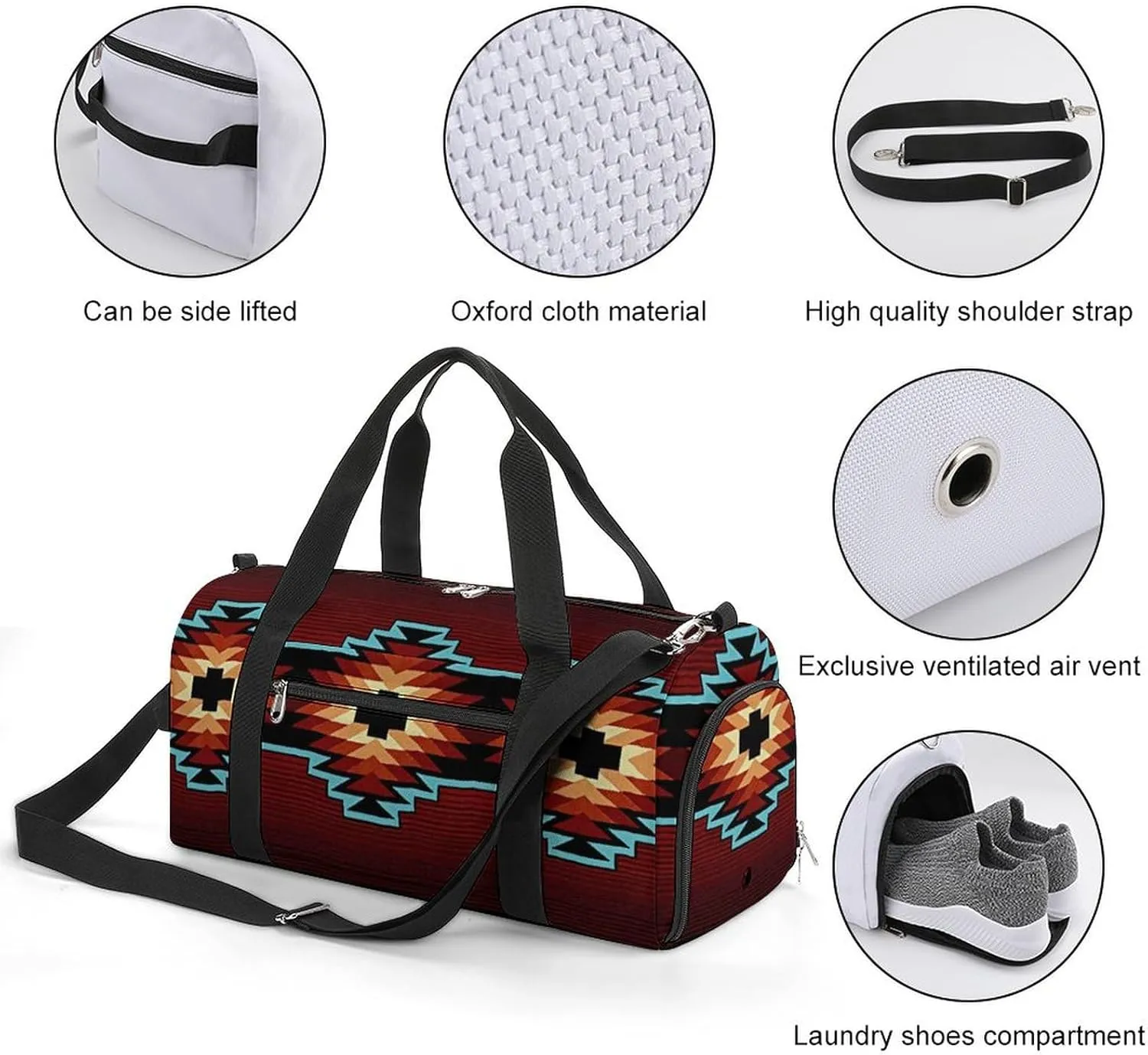 Aztec Tribal Lightweight And Large Capacity Fitness Bag