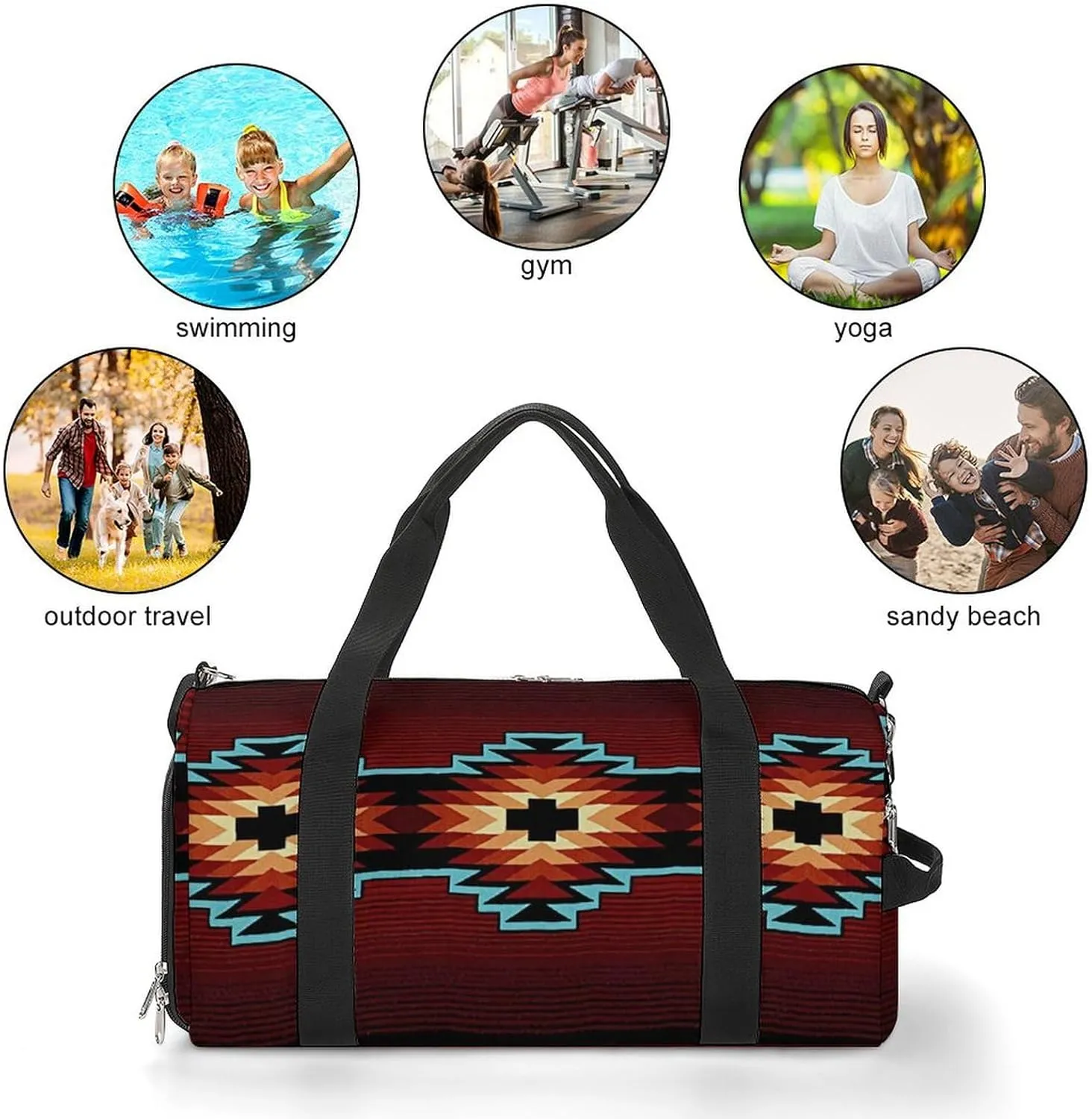 Aztec Tribal Lightweight And Large Capacity Fitness Bag