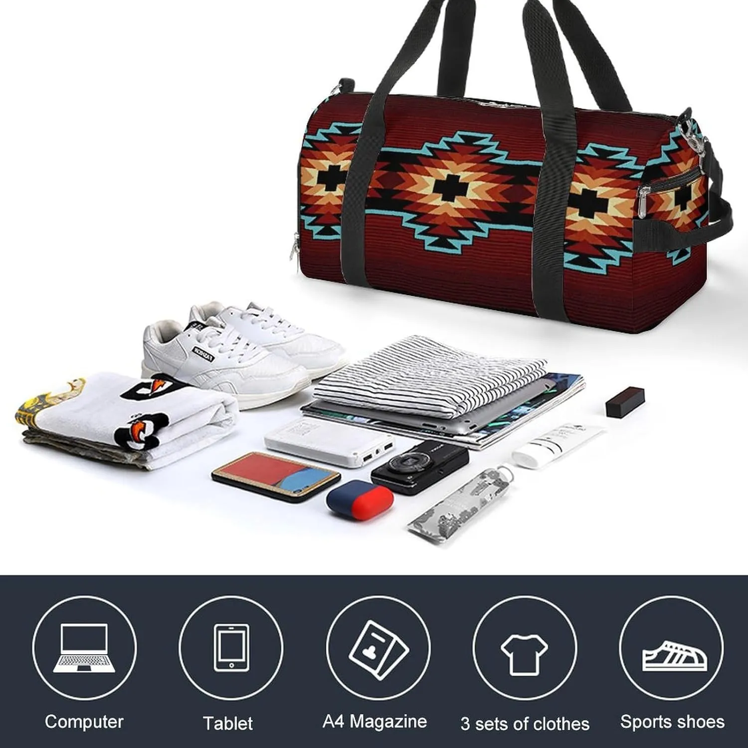 Aztec Tribal Lightweight And Large Capacity Fitness Bag