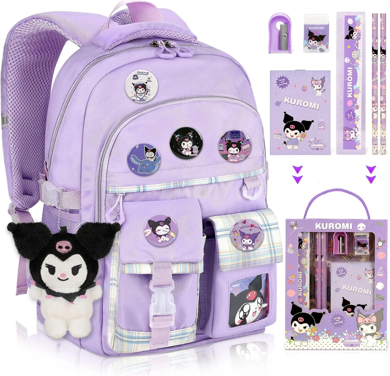 Backpack for Girls Anime Schoolbag Cartoon Backpack Laptop Bookbags