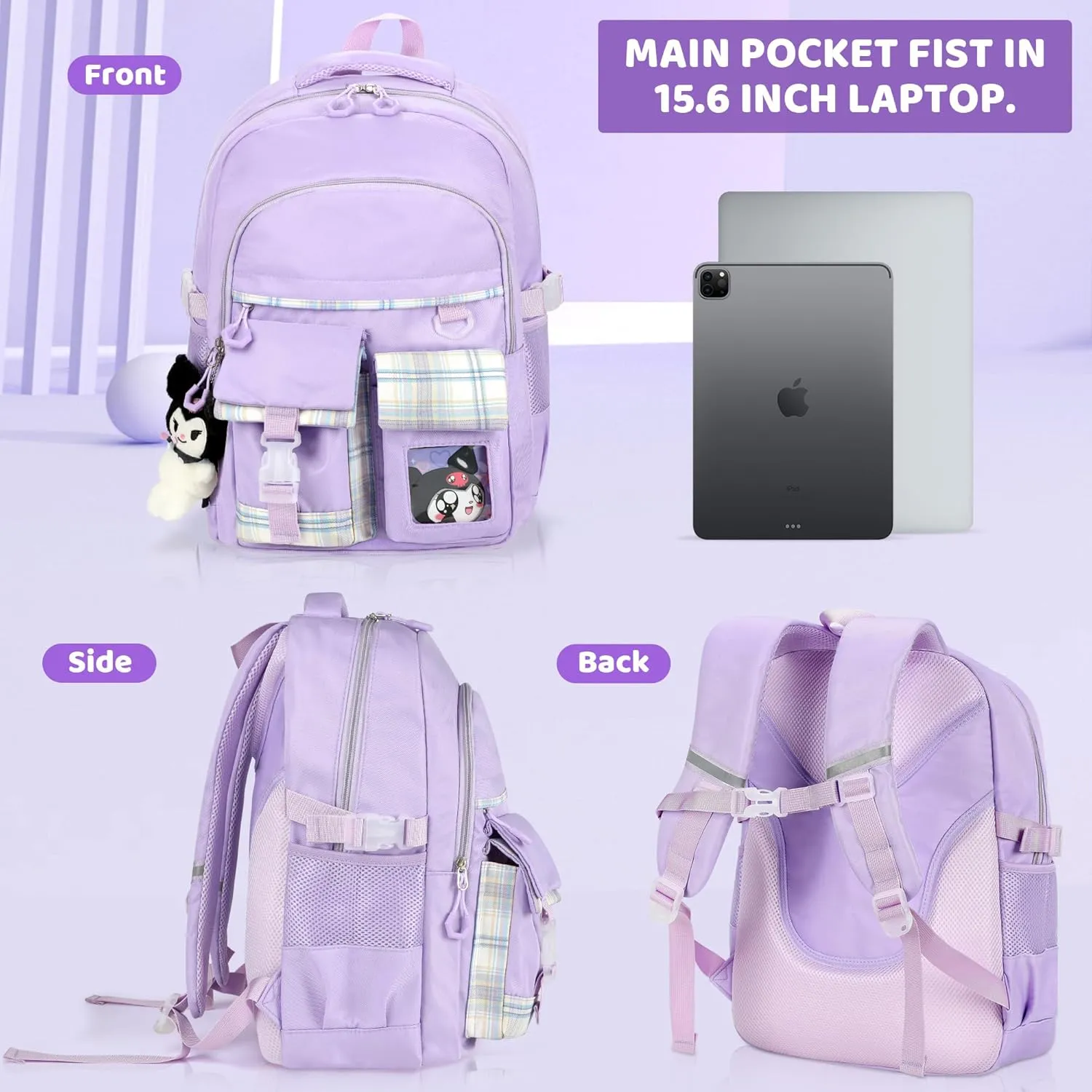 Backpack for Girls Anime Schoolbag Cartoon Backpack Laptop Bookbags