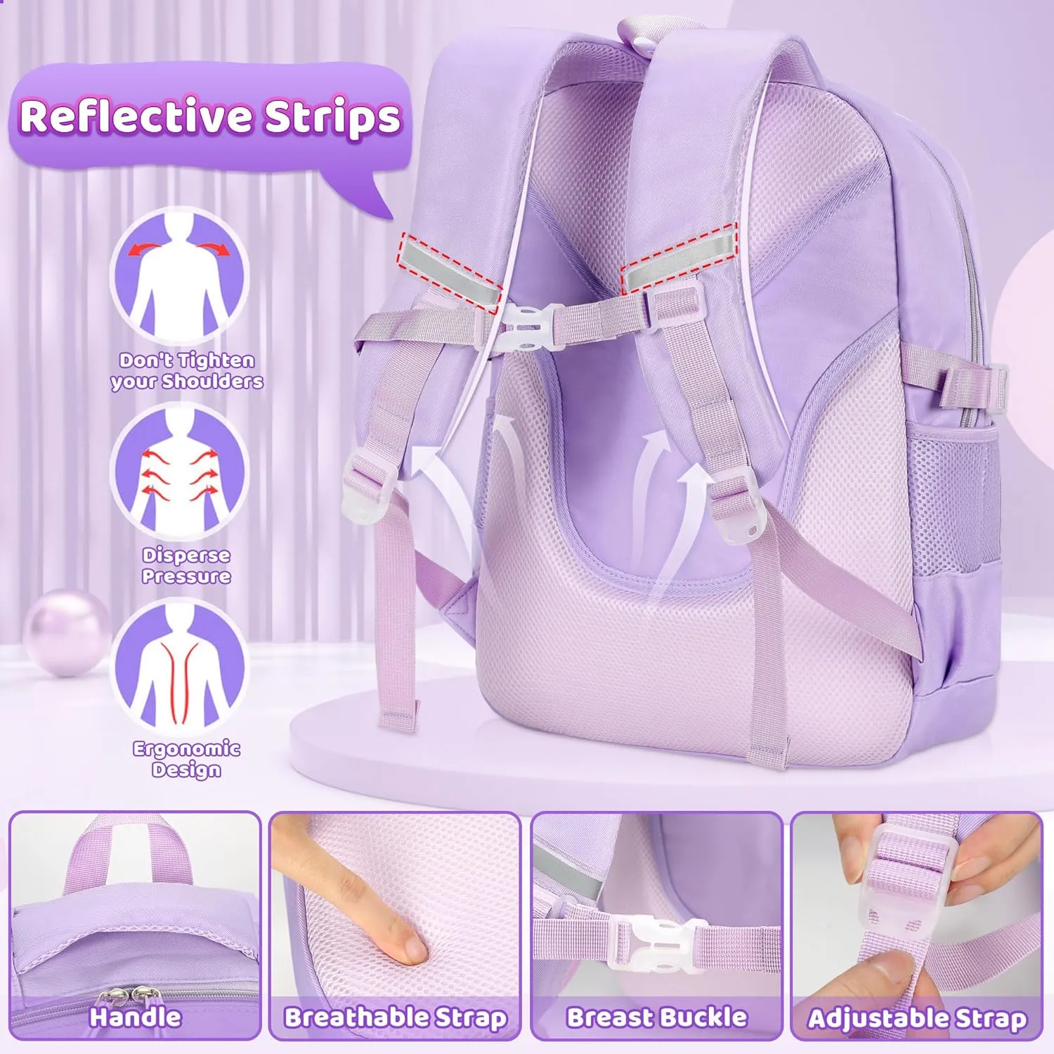 Backpack for Girls Anime Schoolbag Cartoon Backpack Laptop Bookbags