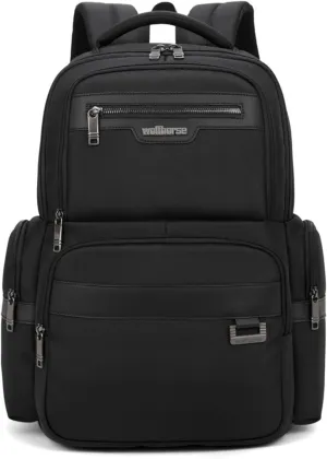 Backpack Men's Multilayer Backpack Business Casual Bag Large Capacity Multifunctional Computer Bag,waterproof, fits 15.6inch notebook(Black)