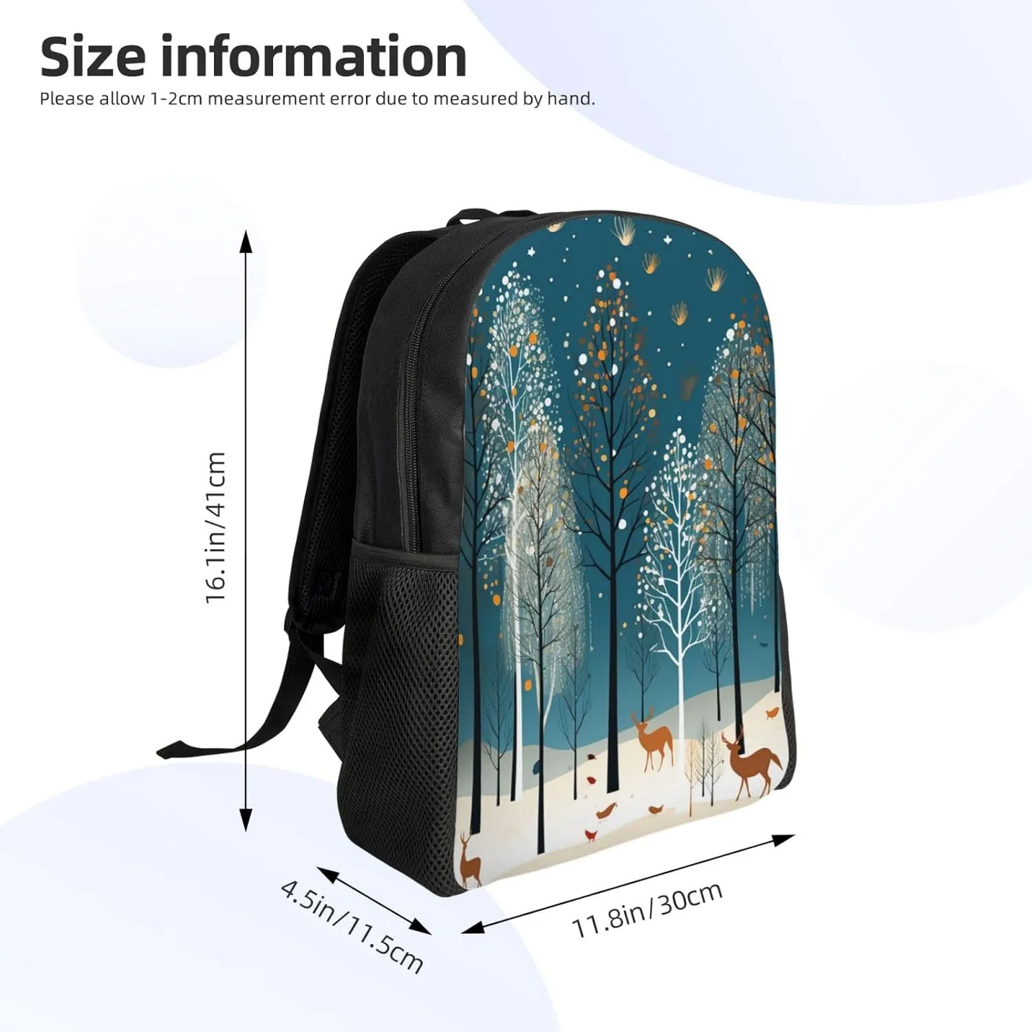 Backpack Merry Christmas Birch Tree Travel Casual Laptop Backpack Waterproof Hiking Daypack For Men Women