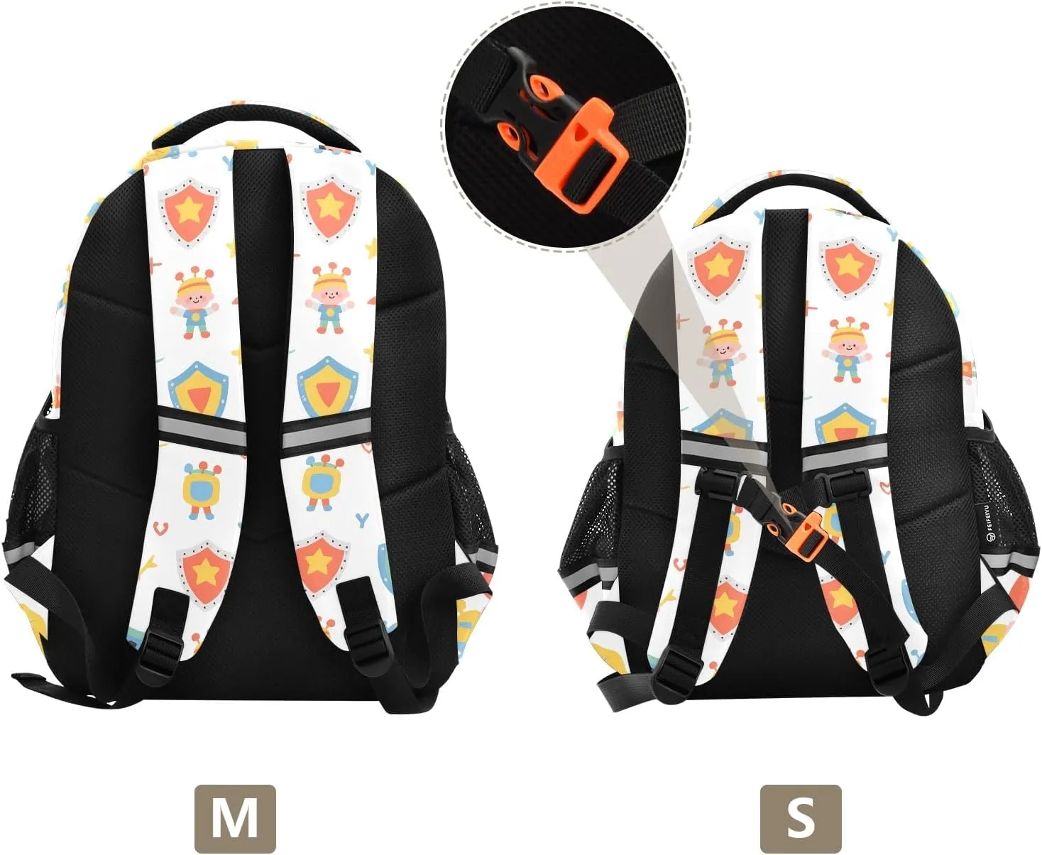 Backpacks for Kids Colorful Kid Superheroes White Schoolbag Elementary School Backpack Students Bookbag