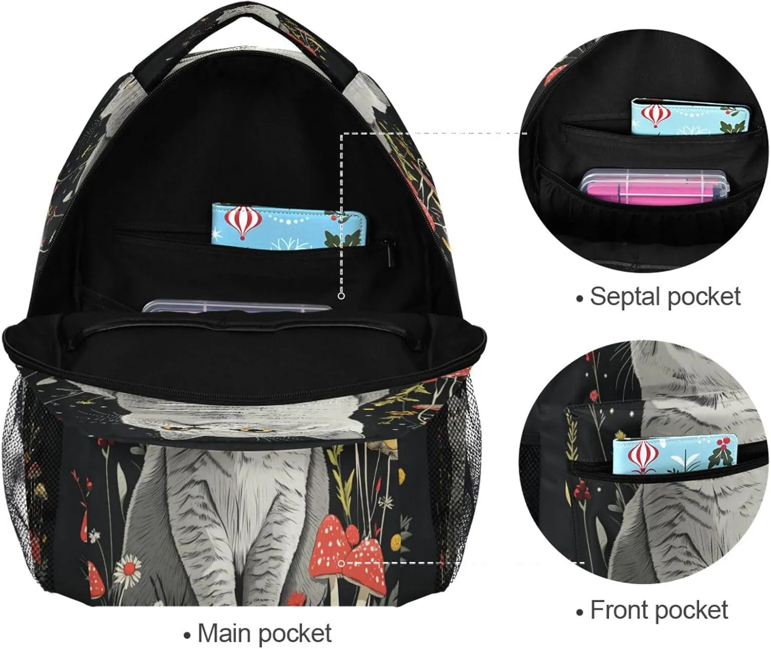 Backpacks for Men Women Waterproof Stylish Travel Bags with Chest Strap Gift Men & Women Aesthetic British Shorthair Cats Black