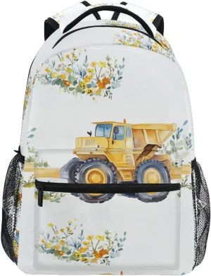 Backpacks for Teacher Nurse Fashion Diaper Bag Backpack with Chest Strap for Business Work College Travel Trip Construction Truck Cartoon Grader