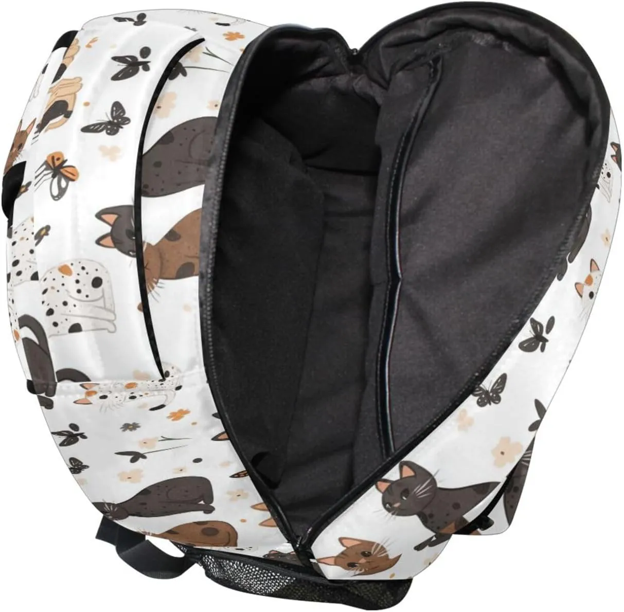 Backpacks for Women Men Waterproof Diaper Bag Backpack with Chest Strap for Business Work College Travel Trip Cartoon Cute Ocicat Cats White