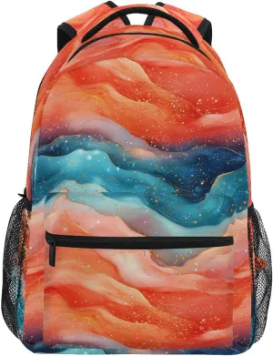 Backpacks for Women Men Waterproof Outdoor Backpack with Chest Strap Gift Men & Women Peach Turquoise Red