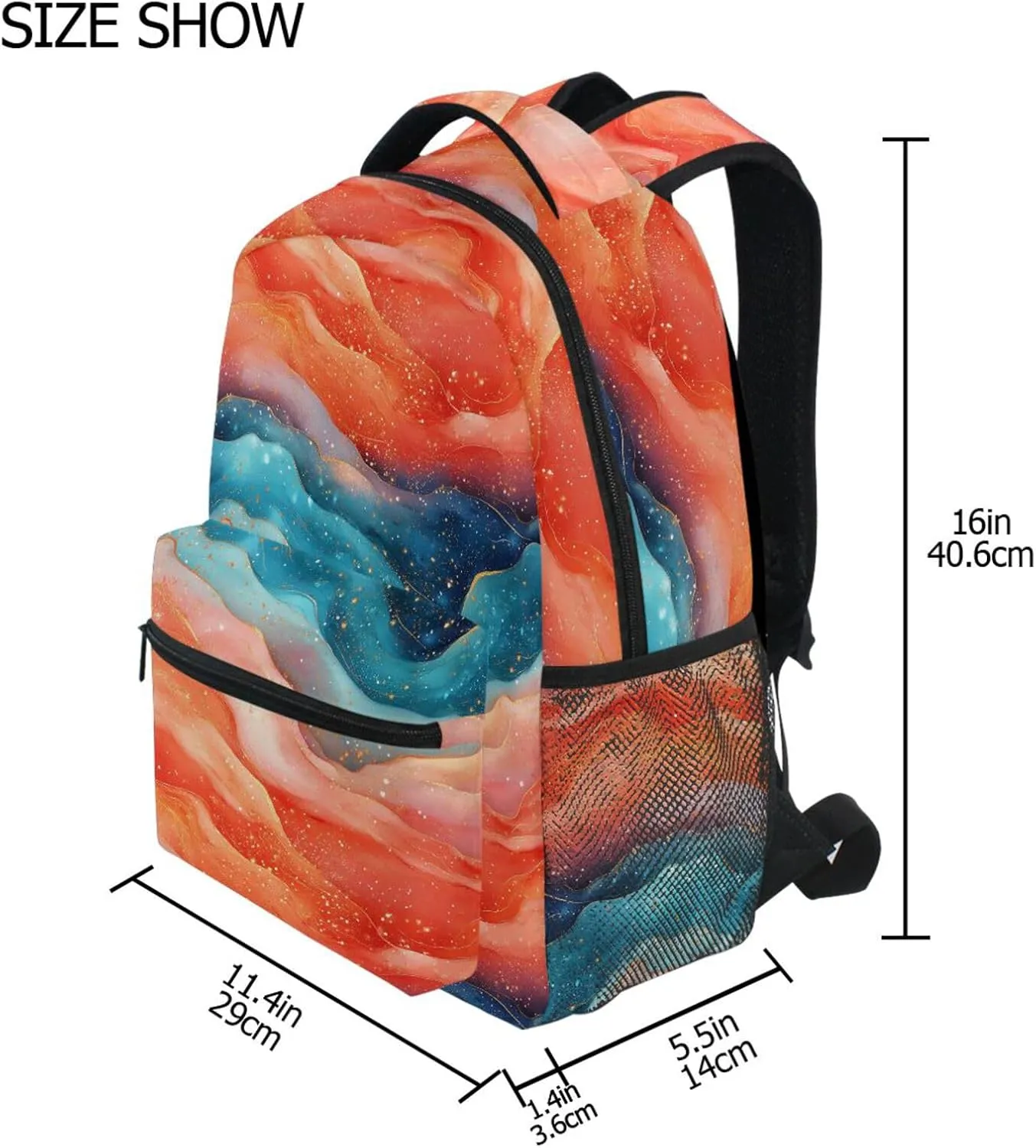 Backpacks for Women Men Waterproof Outdoor Backpack with Chest Strap Gift Men & Women Peach Turquoise Red