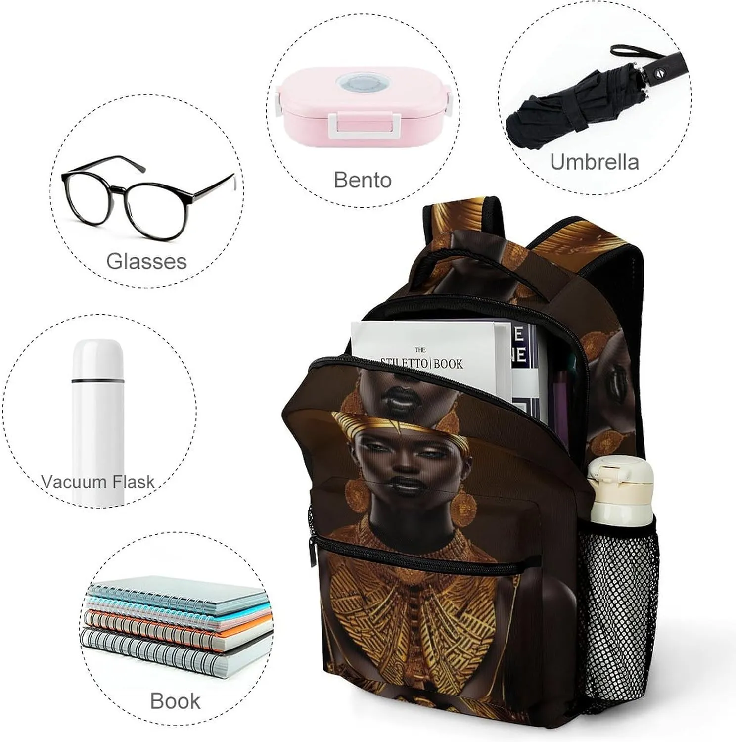 Backpacks Mysterious Beauty Travel Bag Laptop Backpack Casual Daypack for Weekender Business Hiking