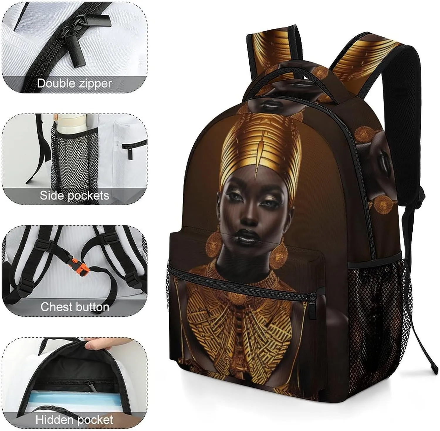 Backpacks Mysterious Beauty Travel Bag Laptop Backpack Casual Daypack for Weekender Business Hiking