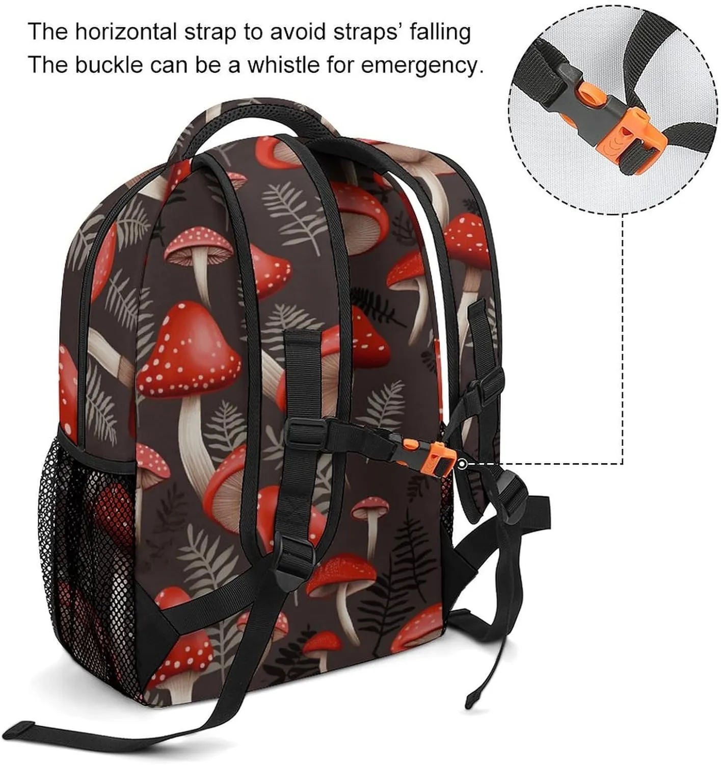 Backpacks Red Mushrooms Travel Bag Laptop Backpack Casual Daypack for Weekender Business Hiking
