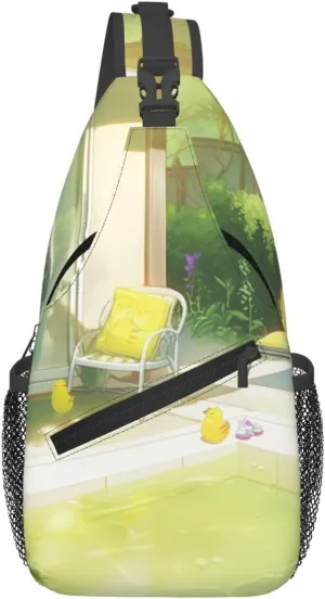 BackYard Chickens print Cross bag, chest crossbody bag, men's cross chest bag, adjustable outdoor travel bag