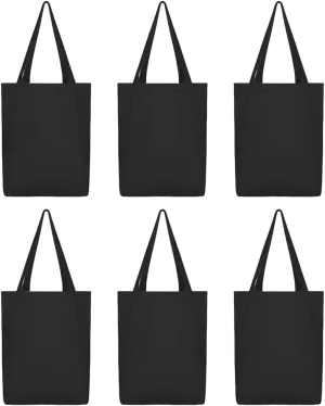 bagand Canvas Tote Bag with Handle for Women 2-6-10 Pack 100% Cotton, Reusable Grocery Shopping Totes Eco Friendly Cloth Bags