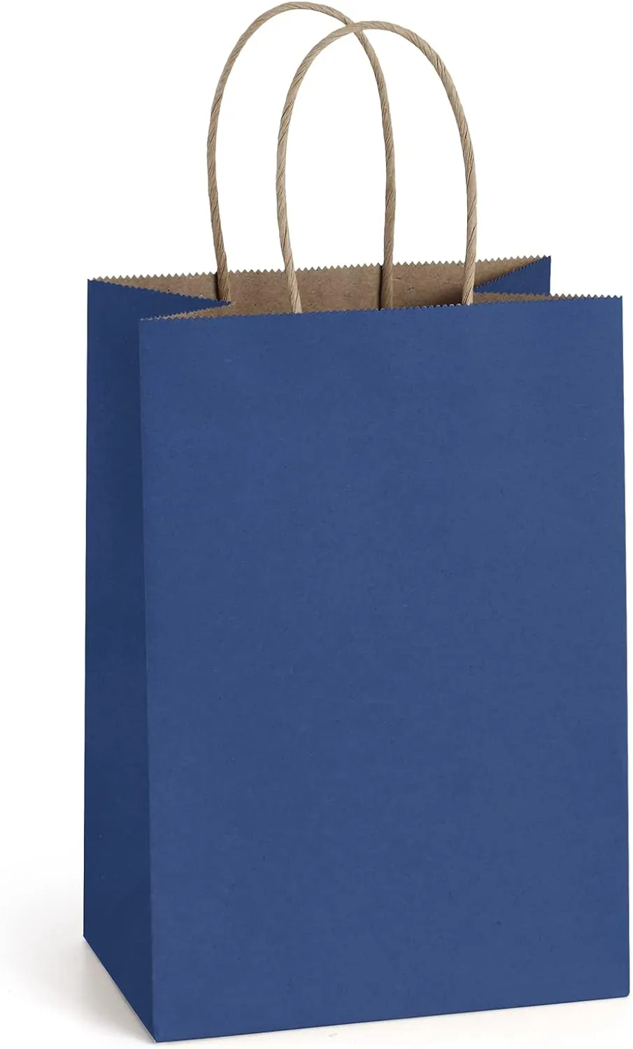 BagDream Kraft Paper Bags 100Pcs 5.25x3x8 Inches Small Paper Gift Bags with Handles Wedding Party Favor Bags Shopping Retail Merchandise Bags Navy Blue Gift Bags Paper Sacks Bulk