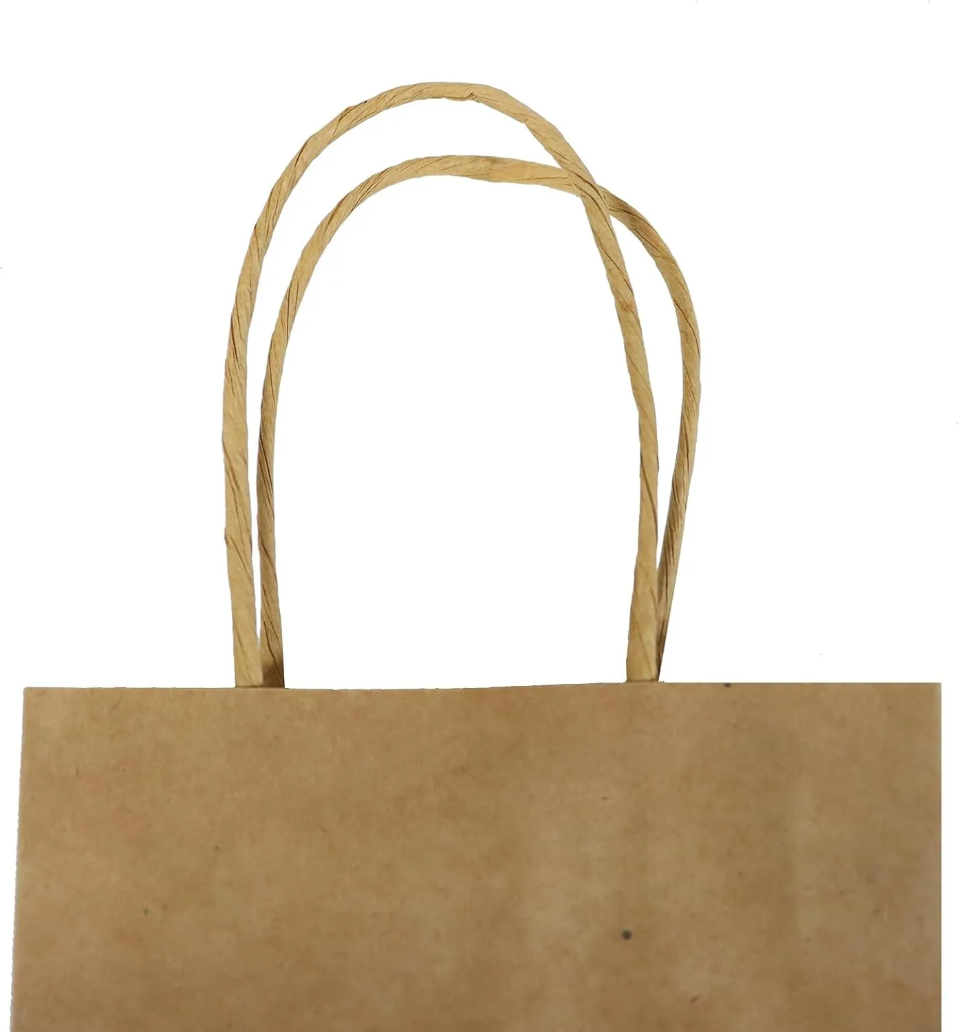 bagmad 100 Pack 5.25x3.25x8 Inch Small Brown Paper Gift Bags with Handles Bulk, Thank You Kraft Paper Bags for Party Favors Grocery Retail Shopping Wedding Craft Cub Sacks (Plain Natural, 100pcs)