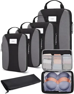 BAGSMART Compression Packing Cubes, 6 PCS Packing Cubes for Suitcases, Travel Bags Organizer for Luggage, Lightweight Packing Cube for Travel Essentials