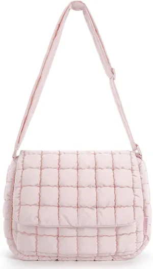 BAGSMART Lightweight Crossbody Bags for Women, Quilted Puffer Cross body Purse with Adjustable Strap