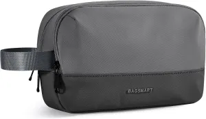 BAGSMART Travel Toiletry Bag for Men, Dopp Kit Water Resistant Shaving Bag for Toiletries Accessories, Black Grey-Medium
