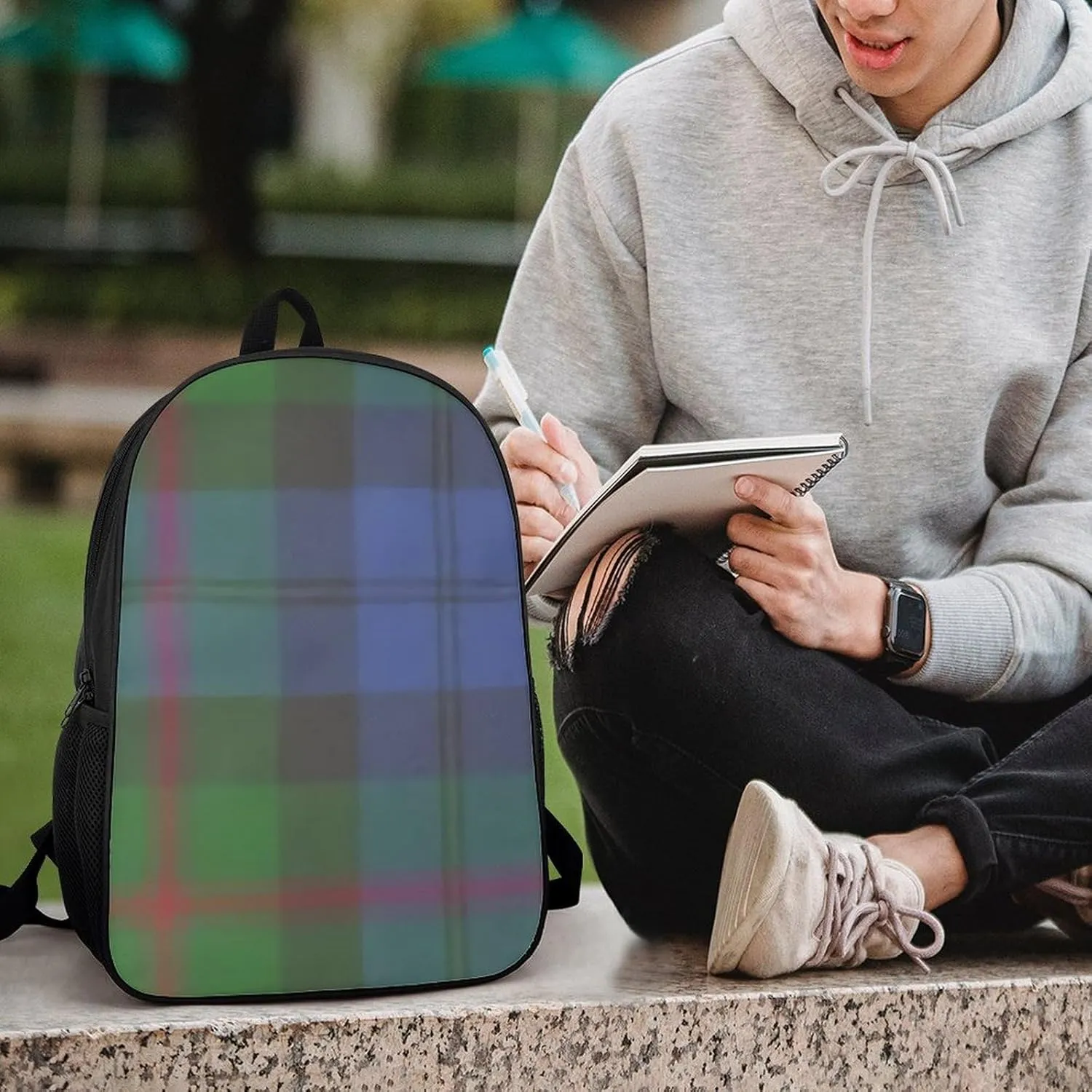 Baird Scottish Clan Tartan Plaid Pattern Backpack Lightweight Waterproof Backpacks Laptop Backpack for Unisex Casual Travel Daypacks Large Capacity
