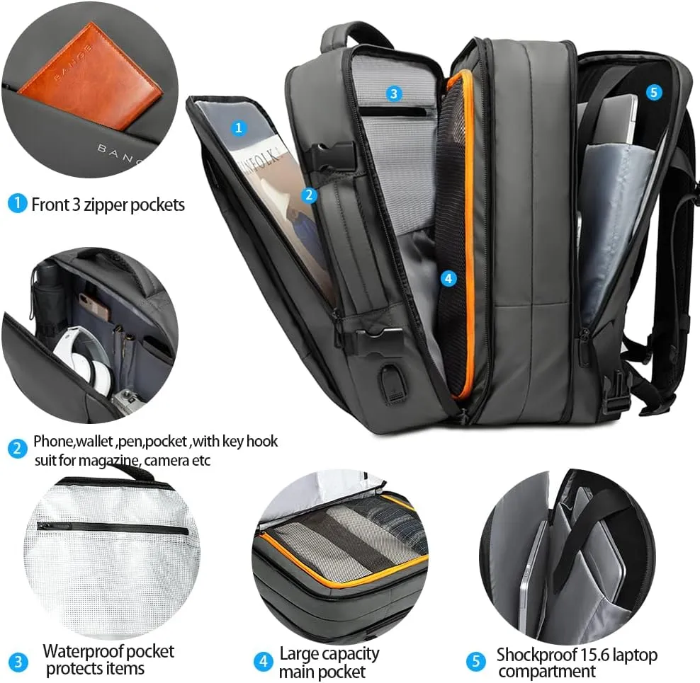BANGE 35L Carry on Backpacks,Travel Backpack for Women Men Airline Approved Gym Bag Waterproof Business Laptop Daypack…