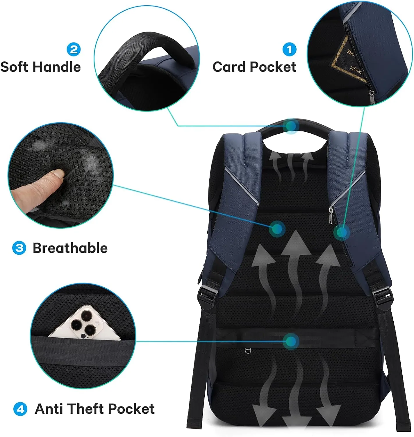 BANGE Backpack for Men, Laptop Backpacks for 15.6 Inch Notebook,Lightweight Mens Classy Backpack, Businedd Work Back Pack for Men and Women…