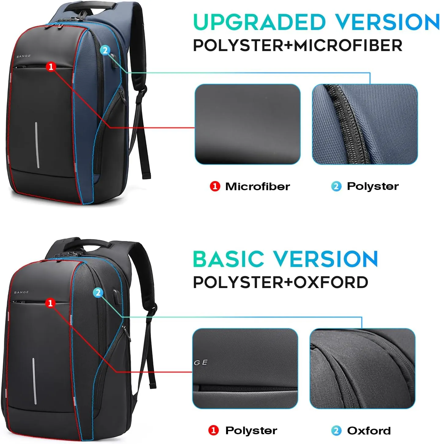 BANGE Backpack for Men, Laptop Backpacks for 15.6 Inch Notebook,Lightweight Mens Classy Backpack, Businedd Work Back Pack for Men and Women…