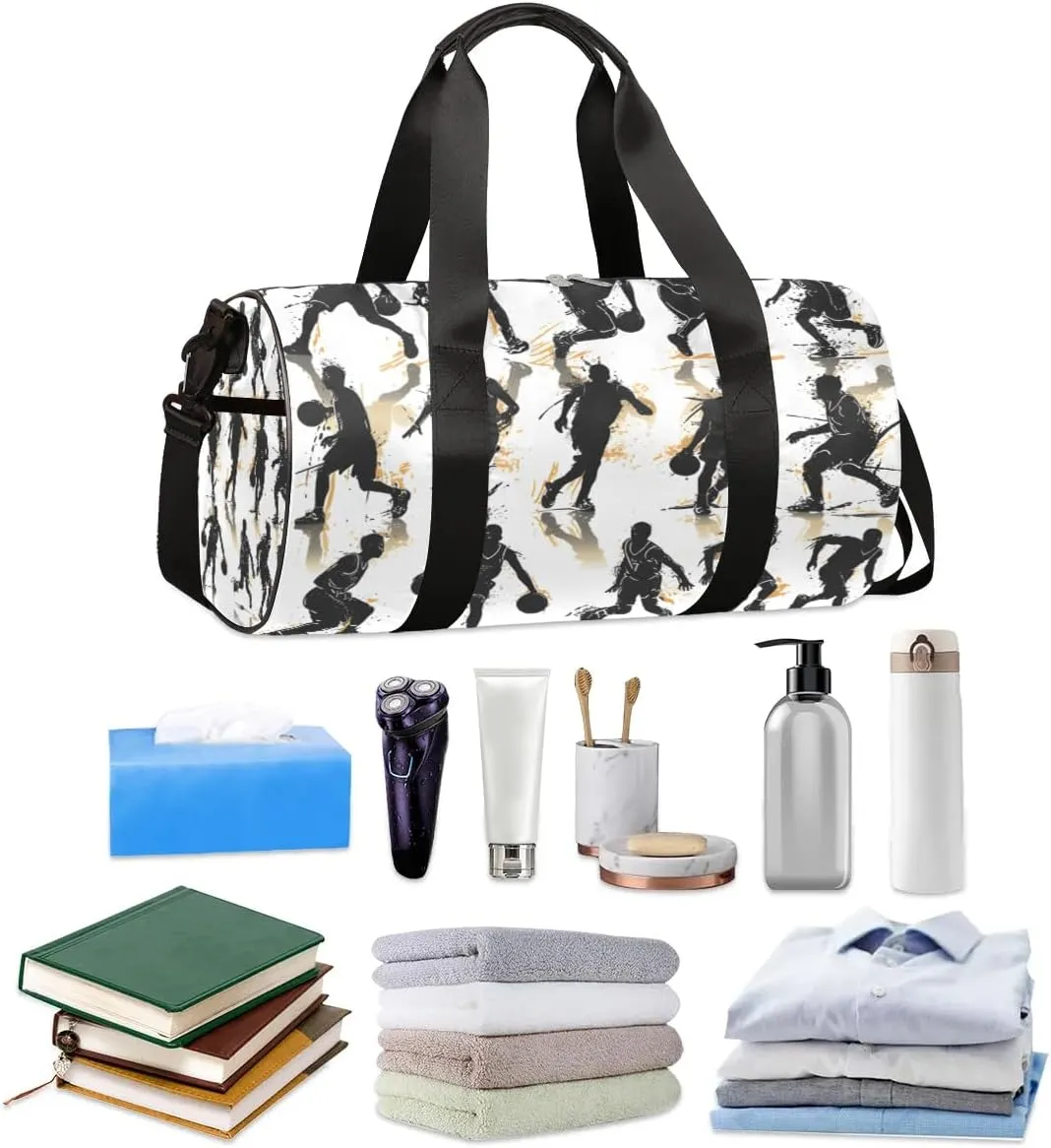 Basketball Sports Travel Duffle Bag Gym Bag for Women Men Lightweight Carry on Duffel Bag for Sports Gyms Weekend Getaway