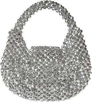 Beaded Purse Top Hand Evening Beaded Handbag for Women Handmade Mini Clutch Y2K Wedding Guest Bag Party Vocation Travel